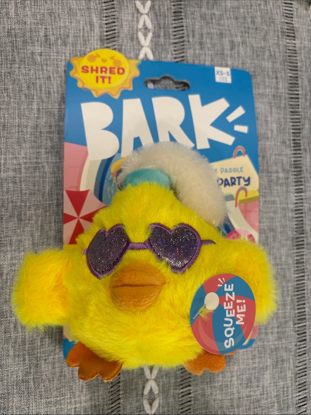 BARK Hot Chick Yellow Chick Pool Bird Plush Dog Toy, X-Small/Small